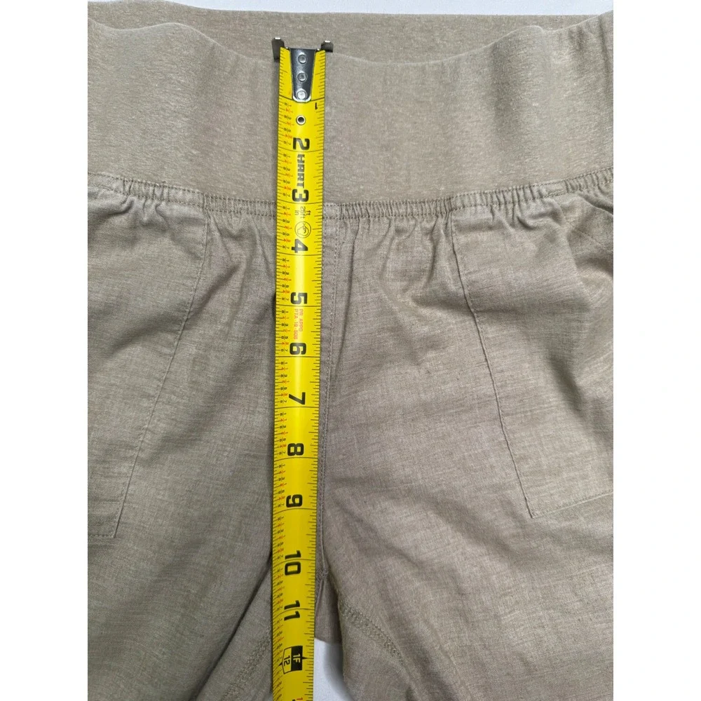 Prana Mantra Straight Leg Hemp Blend Pants Tan Khaki Womens Small Yoga Bohemian